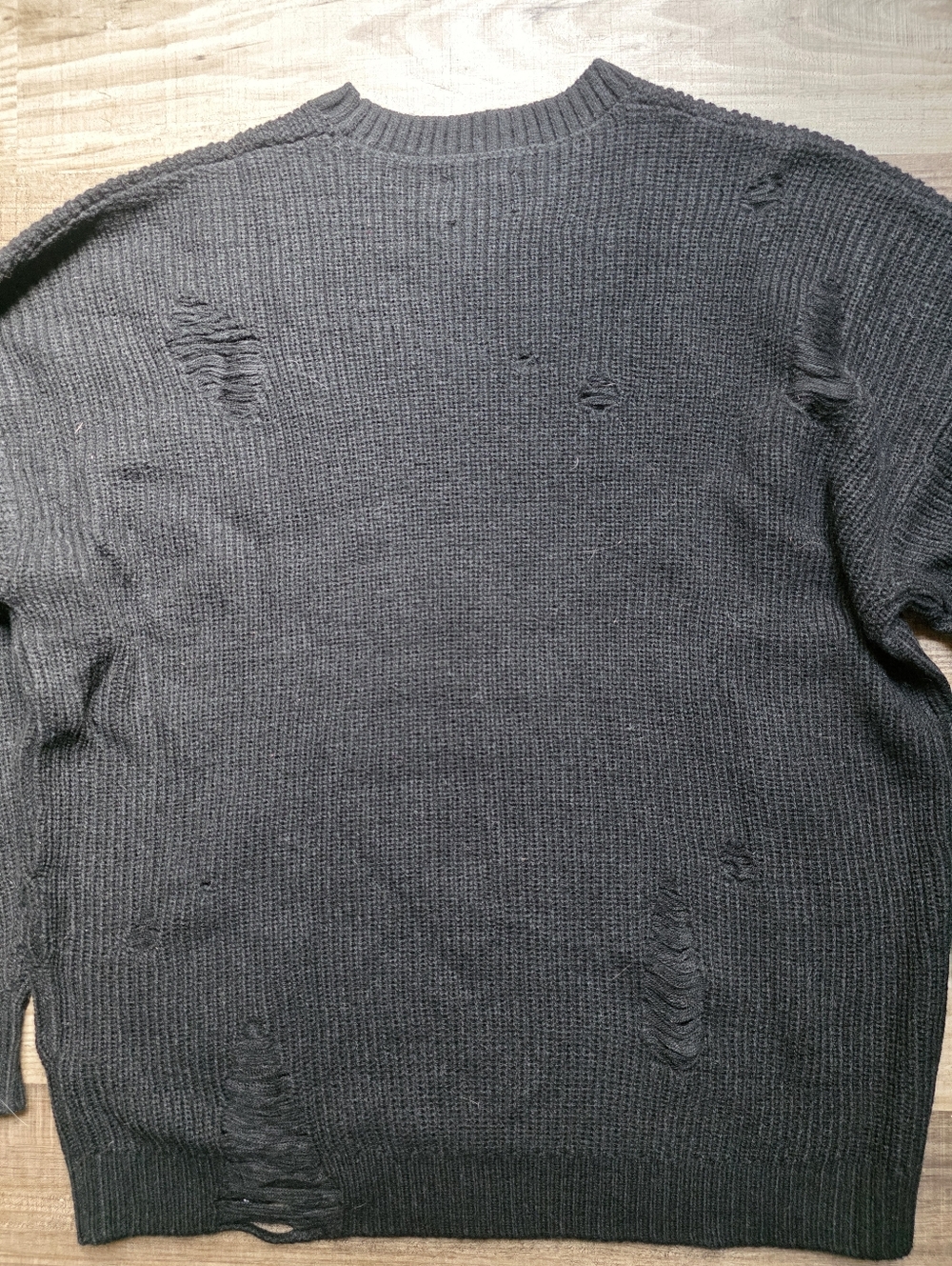 ASOS Men's Distressed Grunge Sweater In Black - Picture 5 of 9